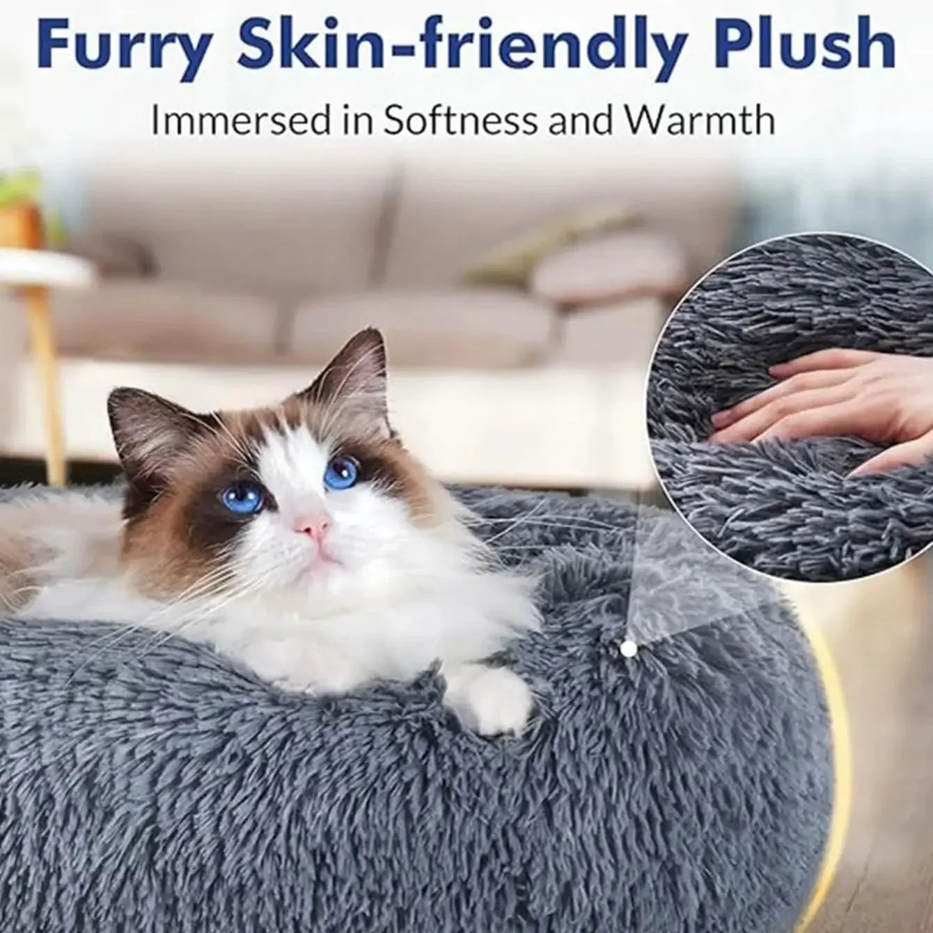 Cozy Plush Sleeping Bed for Cats & Dogs