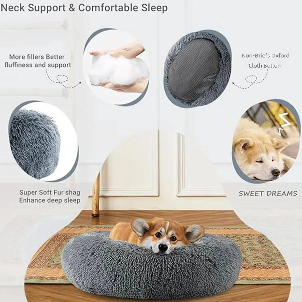 Cozy Plush Sleeping Bed for Cats & Dogs